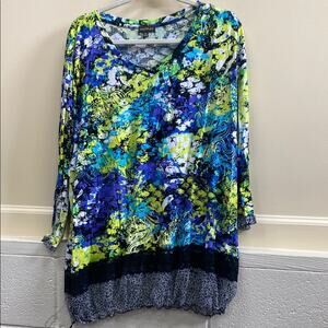 Multiples 3X Vibrant Multicolor tunic Top